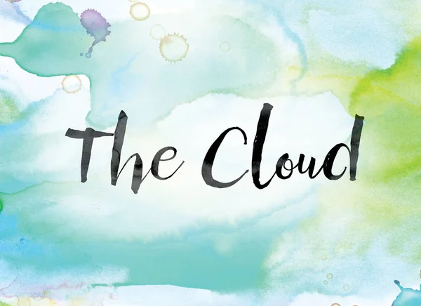 Den Cloud färgstark akvarell och tusch Word Art — Stockfoto