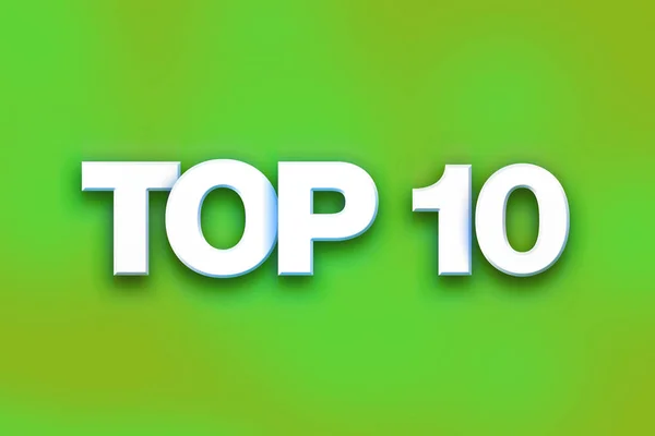 Topo 10 Conceito colorido Word Art — Fotografia de Stock