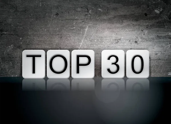 Top 30 Concepto de letras de azulejos y tema — Foto de Stock