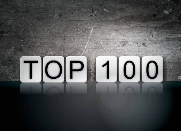 Top 100 Concepto de letras de azulejos y tema — Foto de Stock