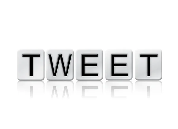 Tweet Aislado Azulejos Letras Concepto y Tema —  Fotos de Stock