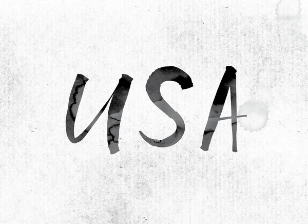 USA Concept Painted in Ink — Stok Foto