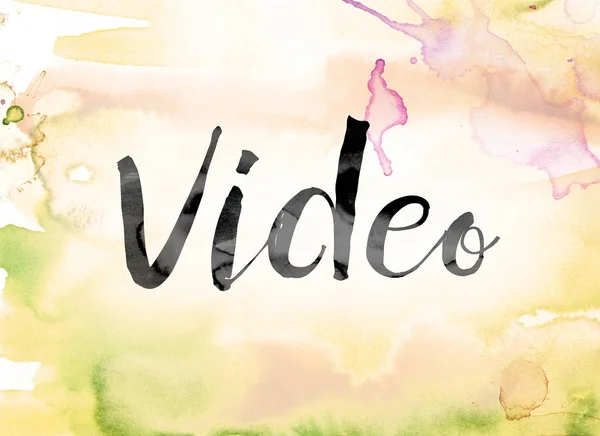Video färgstark akvarell och tusch Word Art — Stockfoto