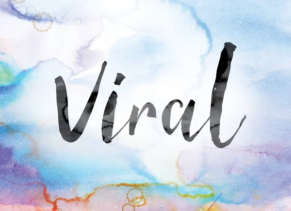 Aquarelle colorée virale et encre Word Art — Photo