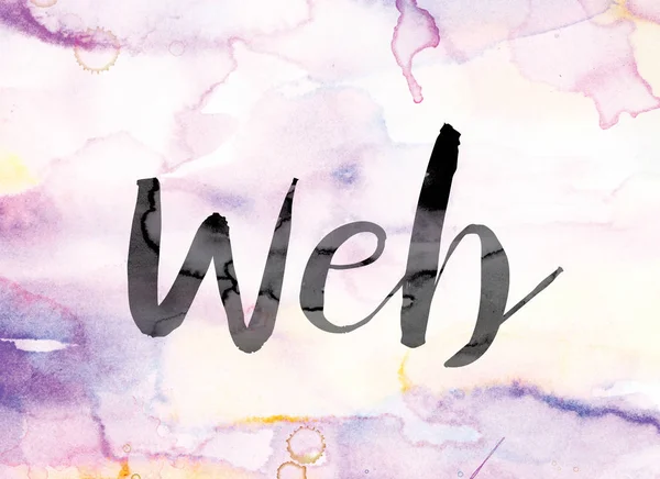 Web aquarelle colorée et encre Word Art — Photo