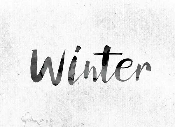 Winterkonzept mit Tinte gemalt — Stockfoto