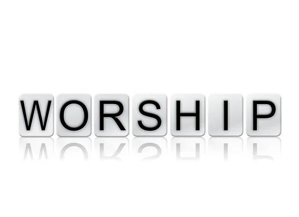 Worship Isolated Tiled Letters Concept and Theme — Stock Photo, Image