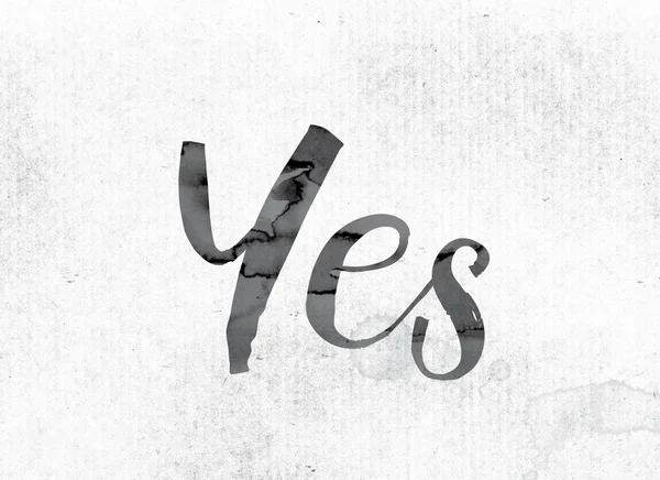 Yes Concept Painted in Ink — Stock Photo, Image
