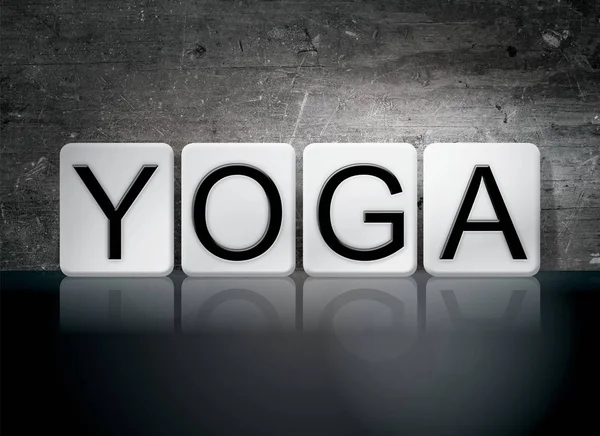 Yoga piastrellato lettere concetto e tema — Foto Stock