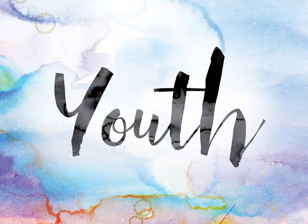 Youth Colorful Watercolor and Ink Word Art