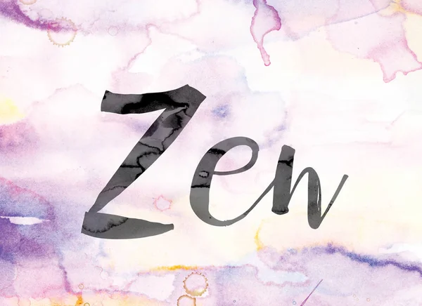 Zen färgstark akvarell och tusch Word Art — Stockfoto