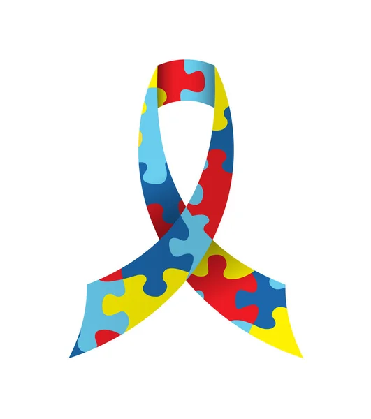 Autism Awareness Ribbon isolerade Illustration — Stock vektor