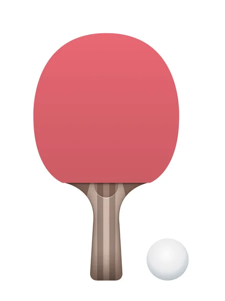 Table Tennis Paddle and Ball Illustration — Stock Vector