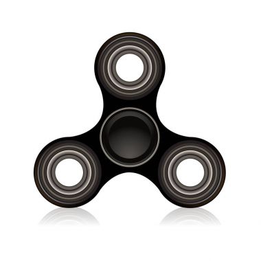 Siyah topluca Spinner odak oyuncak illüstrasyon