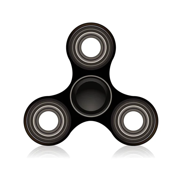 Fidget negro Spinner Focus juguete ilustración — Vector de stock