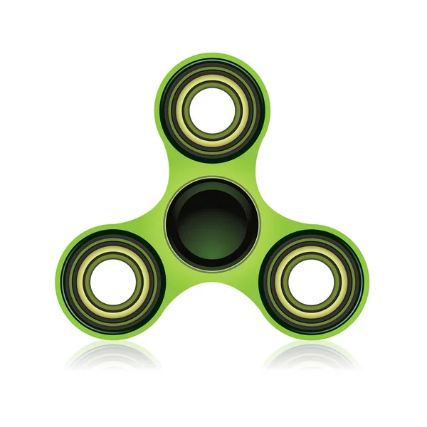 Groene Fidget Spinner Focus Toy illustratie — Stockvector