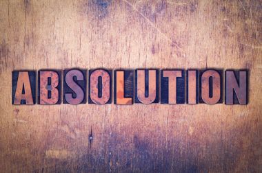 İbra Tema Letterpress Word ahşap arka plan üzerinde