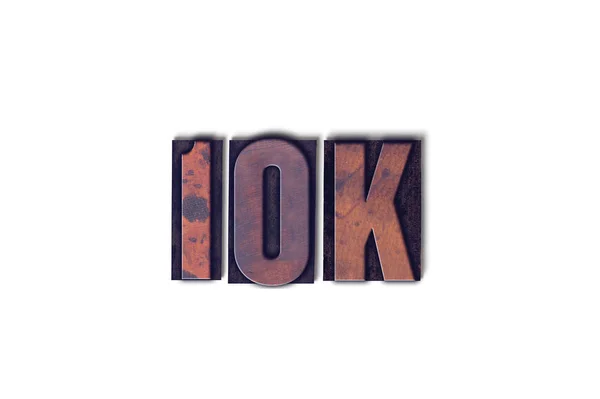 10K Conceito Isolado Letterpress Palavra — Fotografia de Stock