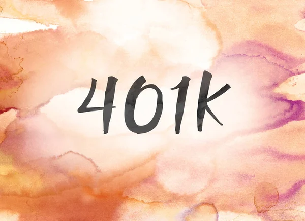 401K conceito aquarela e pintura de tinta — Fotografia de Stock