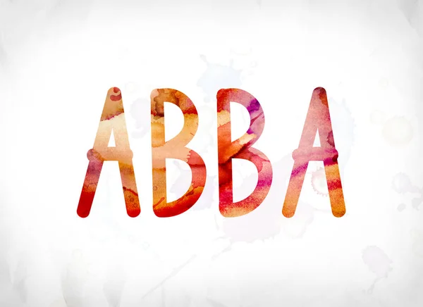 Abba concetto dipinto ad acquerello Word Art — Foto Stock