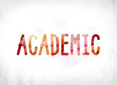 Akademik kavramı suluboya Word Art boyalı