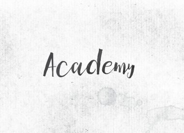 Akademi kavramı mürekkep Word ve Tema boyalı