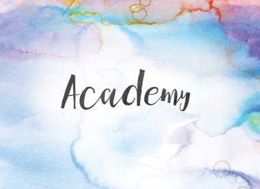 Akademi kavramı suluboya ve mürekkep boyama