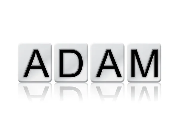 Adam Concept Tiled Word Isolado em Branco — Fotografia de Stock