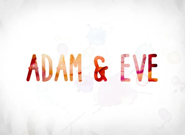 Adam et Eve Concept Aquarelle Peinte Word Art — Photo