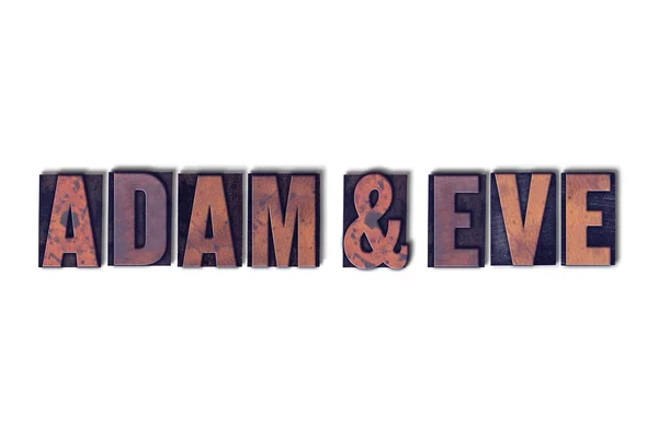 Adam et Eve Concept Isolé Letterpress Word — Photo