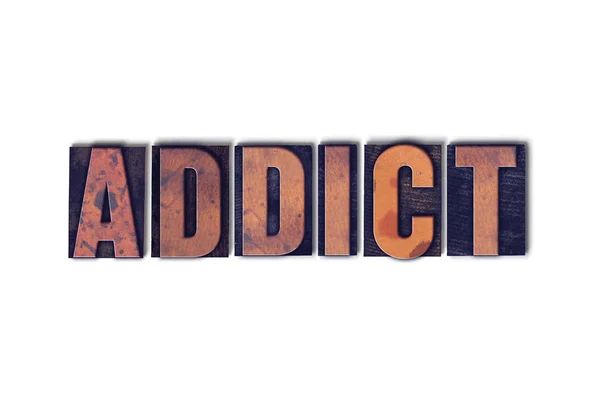 Addict Concept geïsoleerd boekdruk Word — Stockfoto