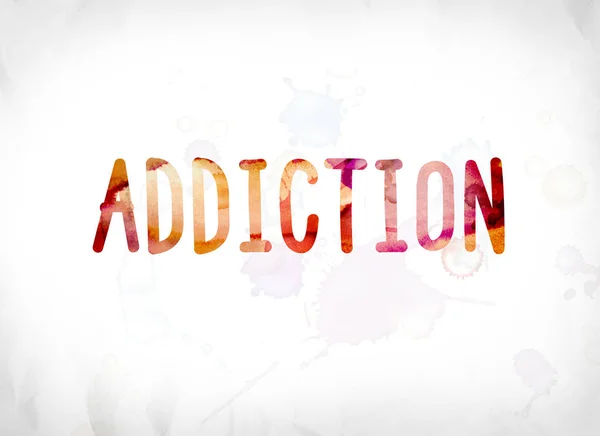 Concepto de adicción Acuarela pintada Word Art —  Fotos de Stock