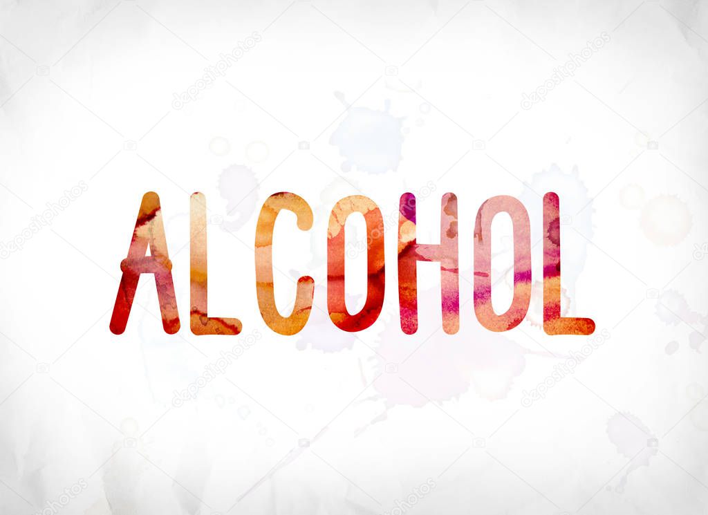 Alcohol wordart Alcohol Concept Painted Watercolor Word Art — Stock