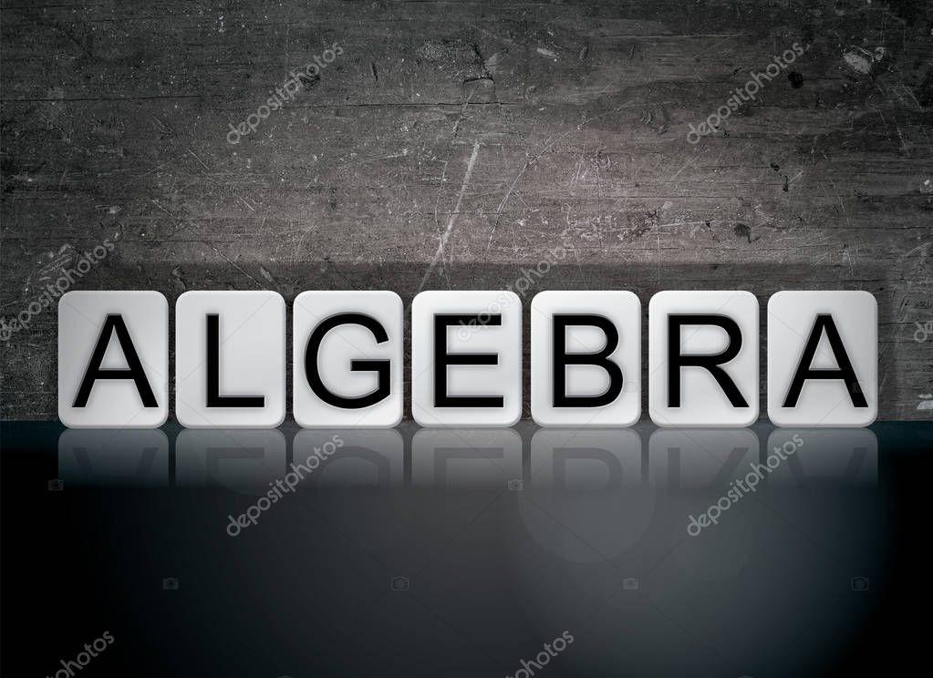 Algebra fotograf | Concepto de Algebra baldosa palabra — Foto de stock