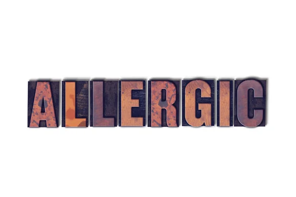 Concept allergique Isolé Letterpress Word — Photo