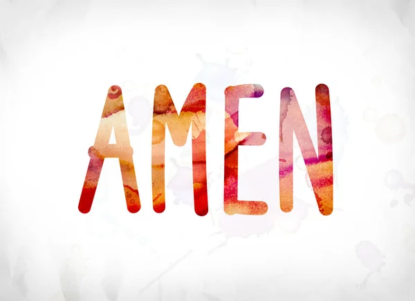 Amen Concept pictat acuarelă Word Art — Fotografie, imagine de stoc