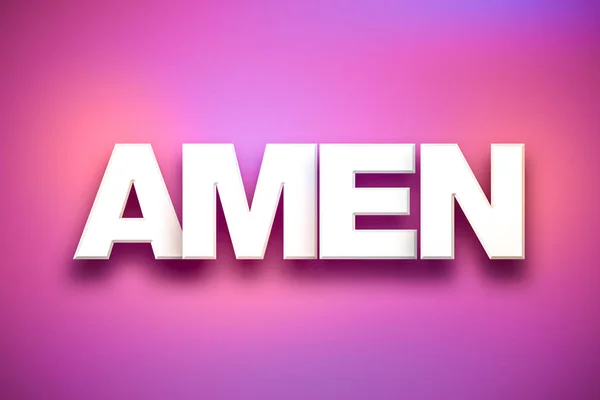 Amen thème Word Art sur fond coloré — Photo