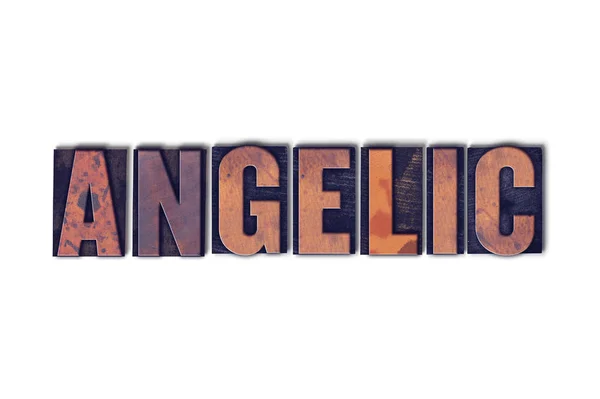 Angelic käsite eristetty Letterpress sana — kuvapankkivalokuva