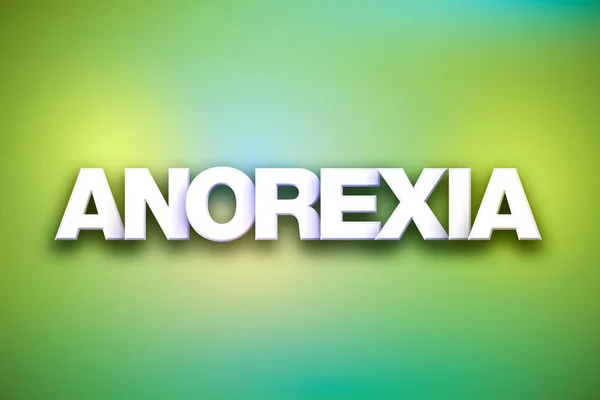 Anorexia Tema Palabra Arte sobre fondo colorido — Foto de Stock