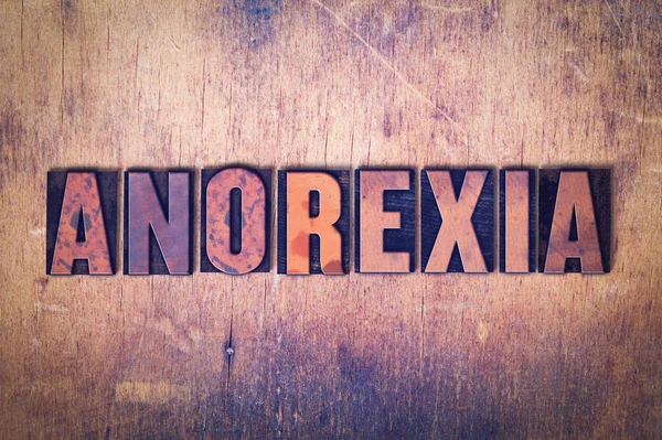 Anorexie téma knihtisk slovo na pozadí — Stock fotografie