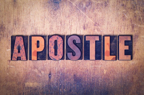 Apostle Theme Letterpress Word on Wood Background — Stock Photo, Image