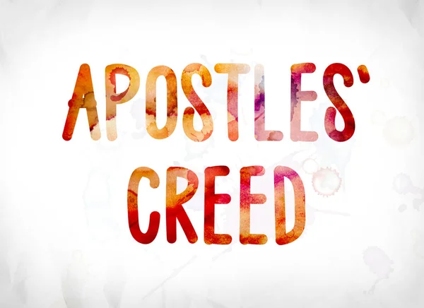 Concepto del Credo de los Apóstoles Acuarela Pintada Word Art —  Fotos de Stock