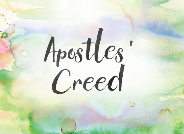 Concepto de Credo de Apóstoles Acuarela y Pintura de Tinta —  Fotos de Stock