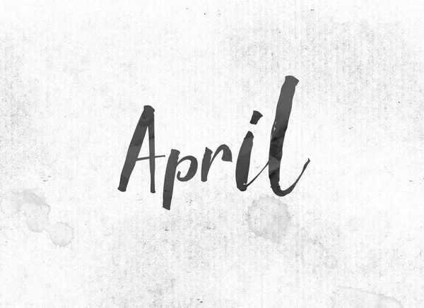 Conceito de abril pintado tinta palavra e tema — Fotografia de Stock