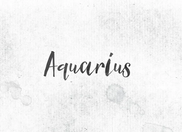 Aquarius Concept Painted Ink Word and Theme