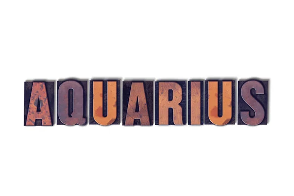 Aquarius Concept Isolated Letterpress Word — Stock Photo, Image