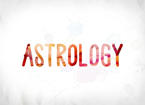 Asztrológia koncepció festett akvarell Word Art — Stock Fotó