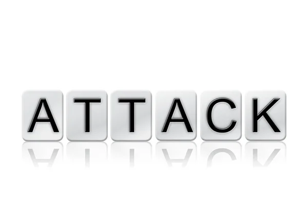 Attack Concept Tiled Word Isolated on White — Stock Photo, Image