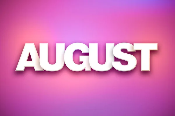 August Theme Word Art on Colorful Background — Stock Photo, Image