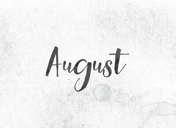 August Concept Painted Ink Word and Theme — Stock Photo, Image